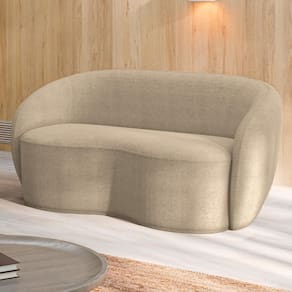 Sofá Living Decorativo 180cm 2 Lugares íbis Encosto Fixo Bouclê Bege G33 - Gran Belo
