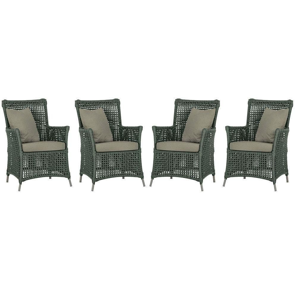 4 Poltronas Igapó Alumínio Pintura Fendi Corda Náutica E8 Verde