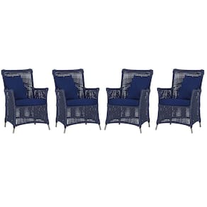 4 Poltronas Igapó Alumínio Pintura Fendi Corda Náutica E10 Azul