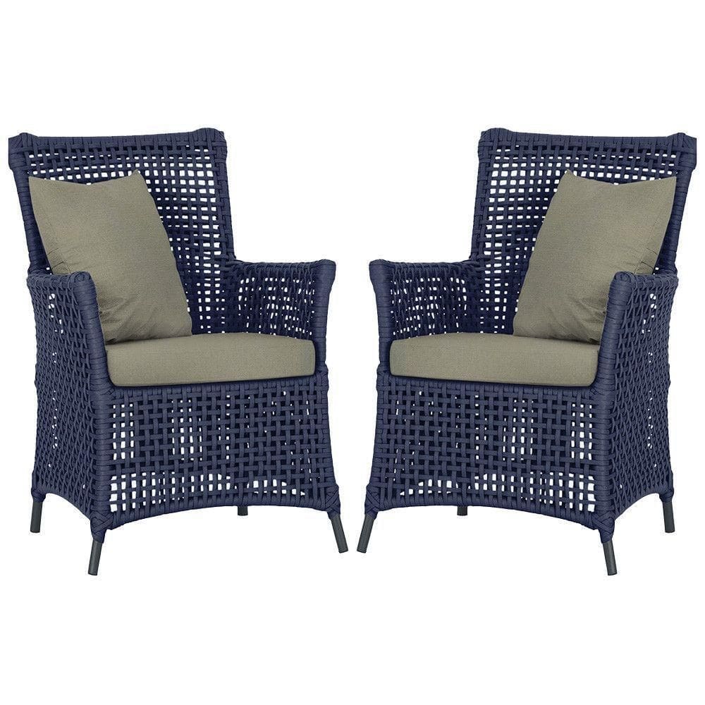 Poltronas Igapó Alumínio Pintura Preta Corda Náutica E8 Azul