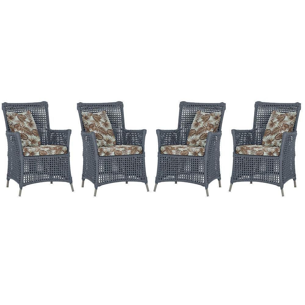 4 Poltronas Igapó Alumínio Pintura Fendi Corda Náutica E6 Prata