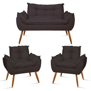 Kit Namoradeira Opala Sala Quarto e 02 Poltronas Balaqui Decor Cinza