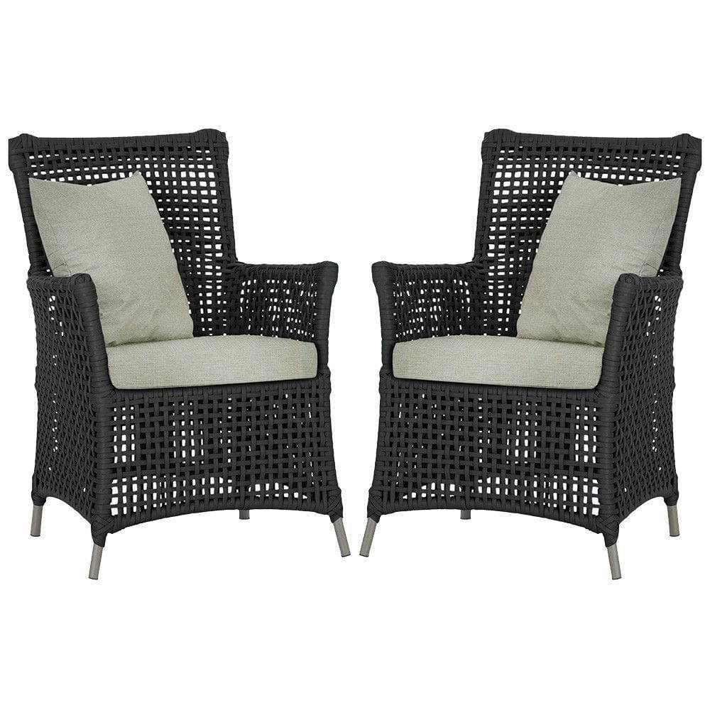 Poltronas Igapó Alumínio Pintura Fendi Corda Náutica E3 Preto