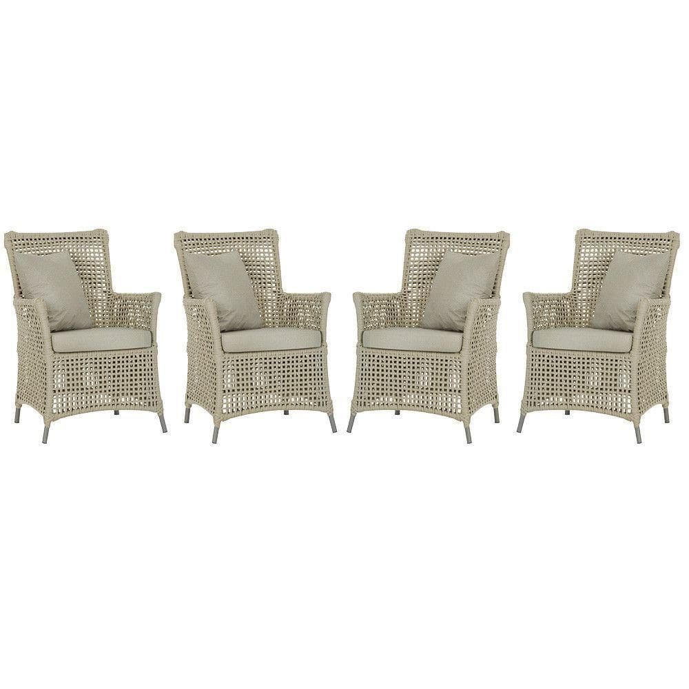 4 Poltronas Igapó Alumínio Pintura Fendi Corda Náutica E7 Rami