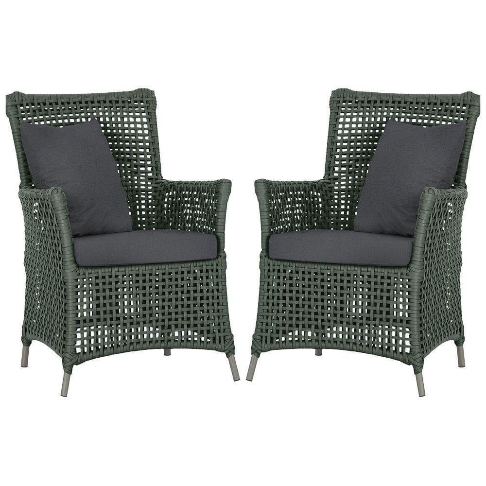 Poltronas Igapó Alumínio Micro Pintura Fendi Corda Náutica E Verde