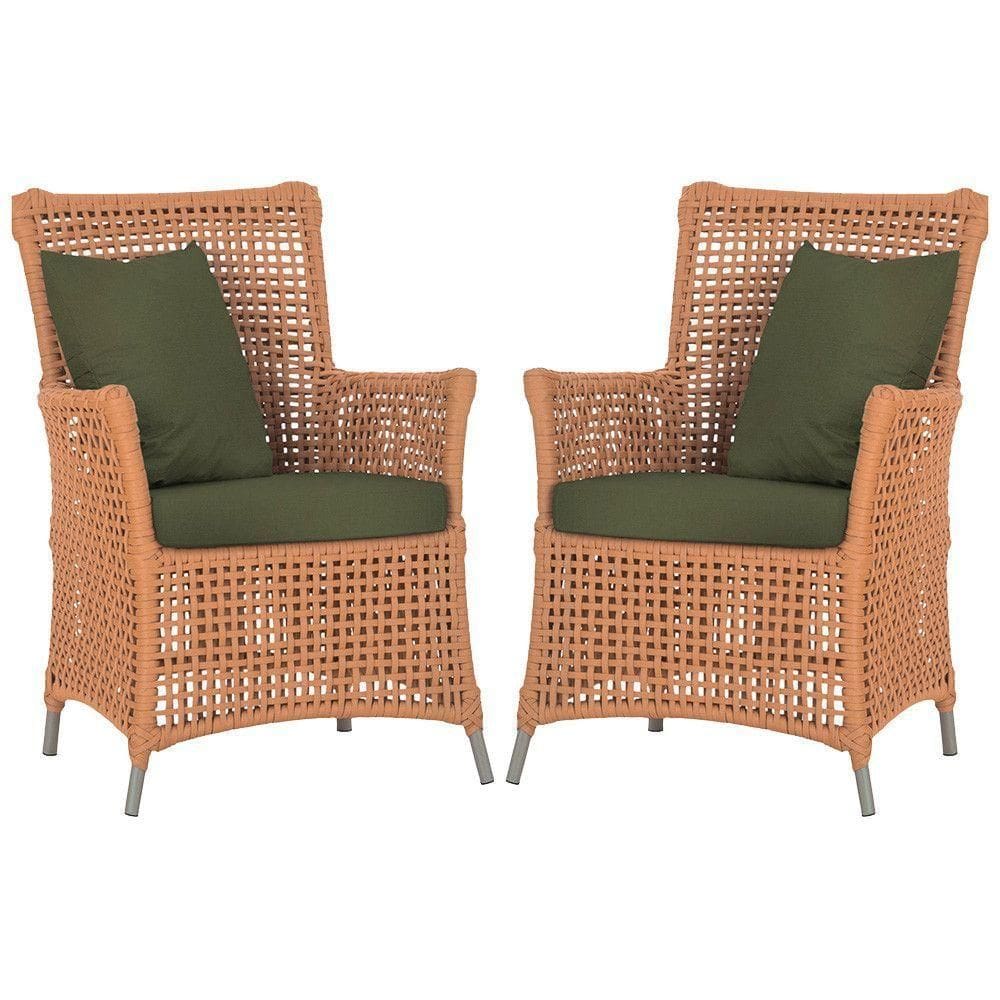 Poltronas Igapó Alumínio Pintura Fendi Corda Náutica E13 Terra Cota