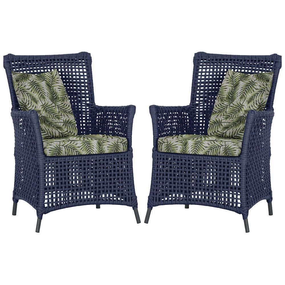 Poltronas Igapó Alumínio Pintura Preta Corda Náutica E5 Azul