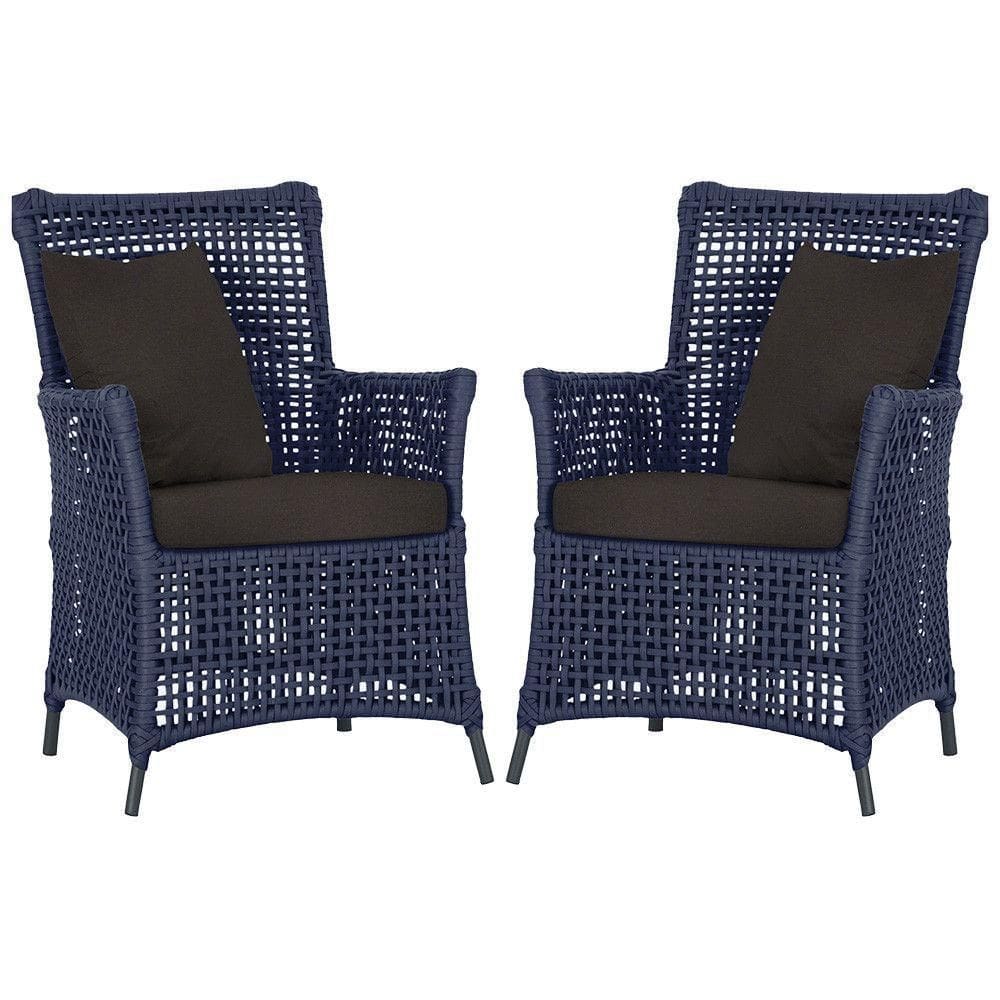 Poltronas Igapó Alumínio Pintura Preta Corda Náutica E9 Azul