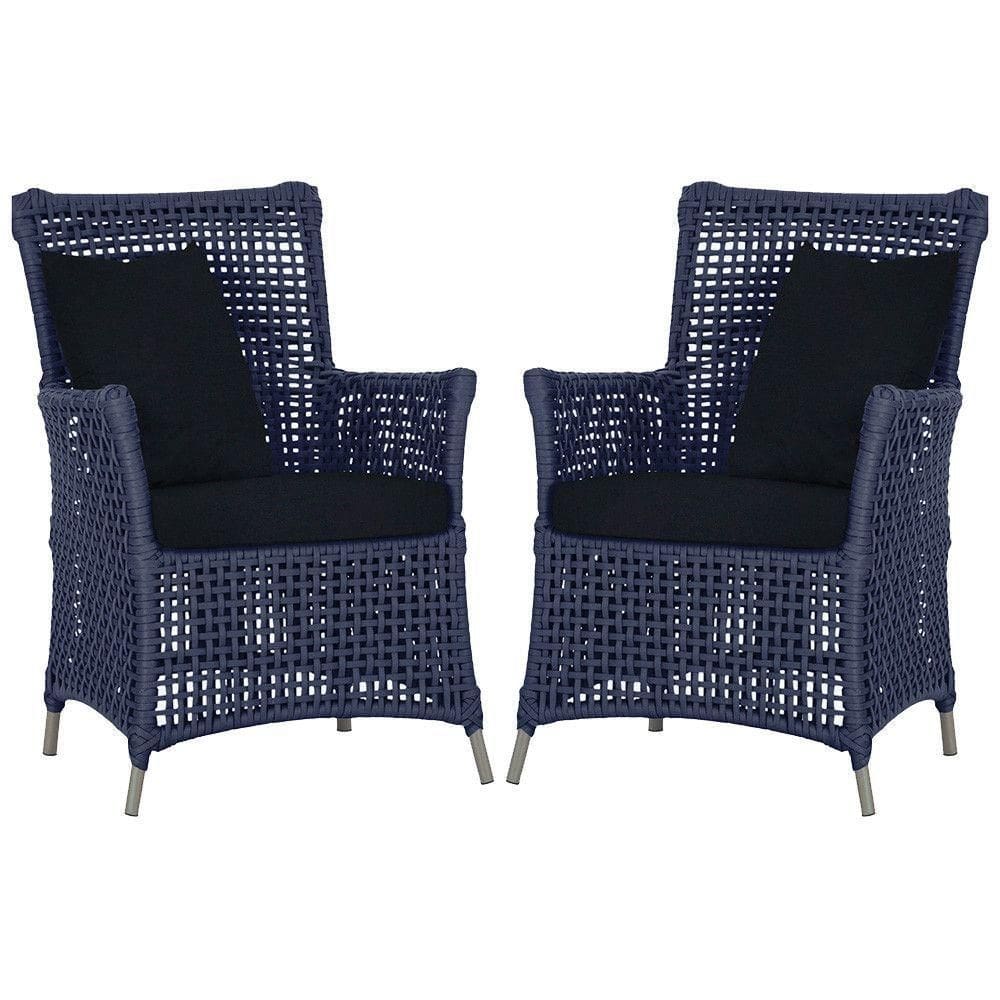 Poltronas Igapó Alumínio Pintura Fendi Corda Náutica E12 Azul