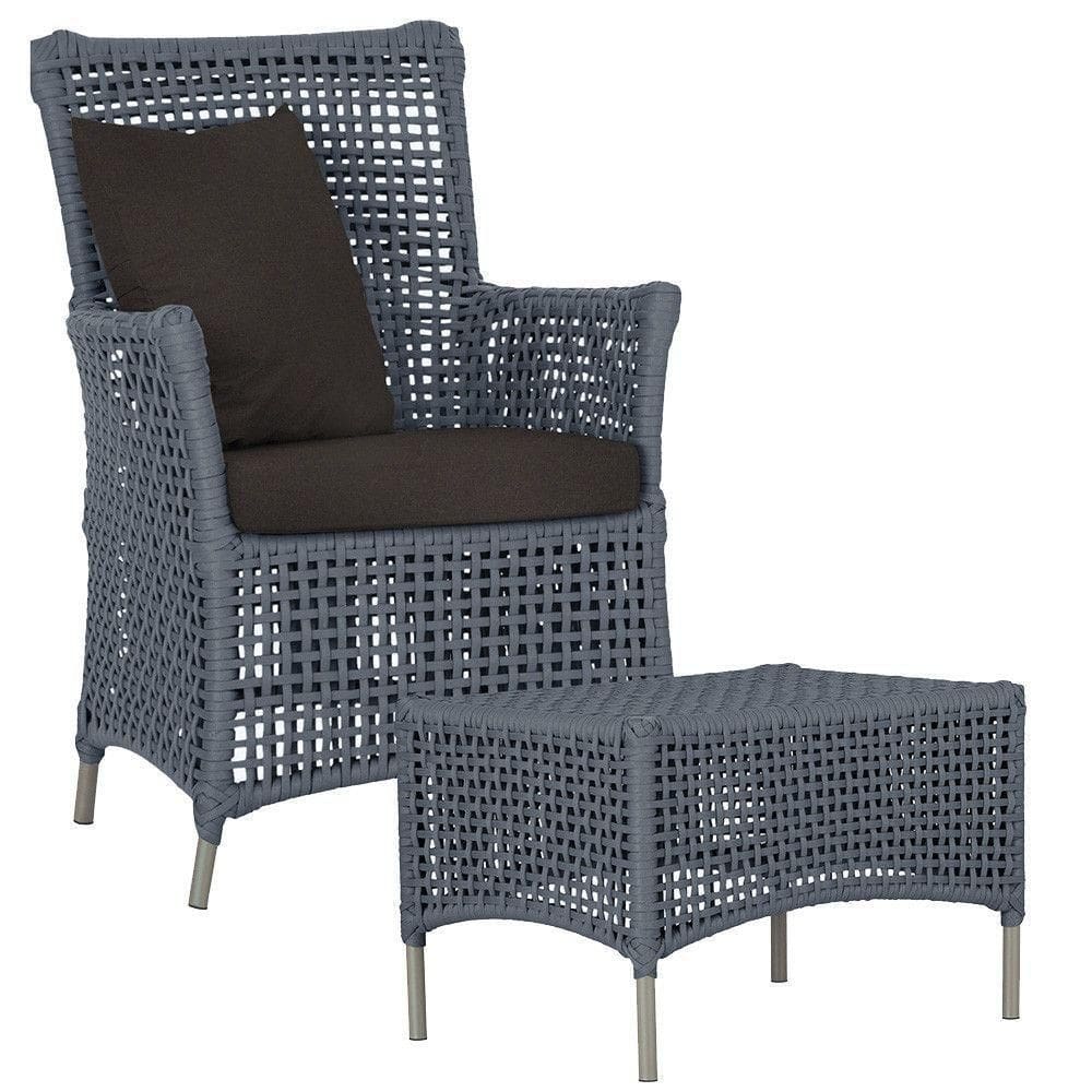 Poltrona E Mesa Igapó Em Alumínio Fendi Corda Náutica E9 Prata