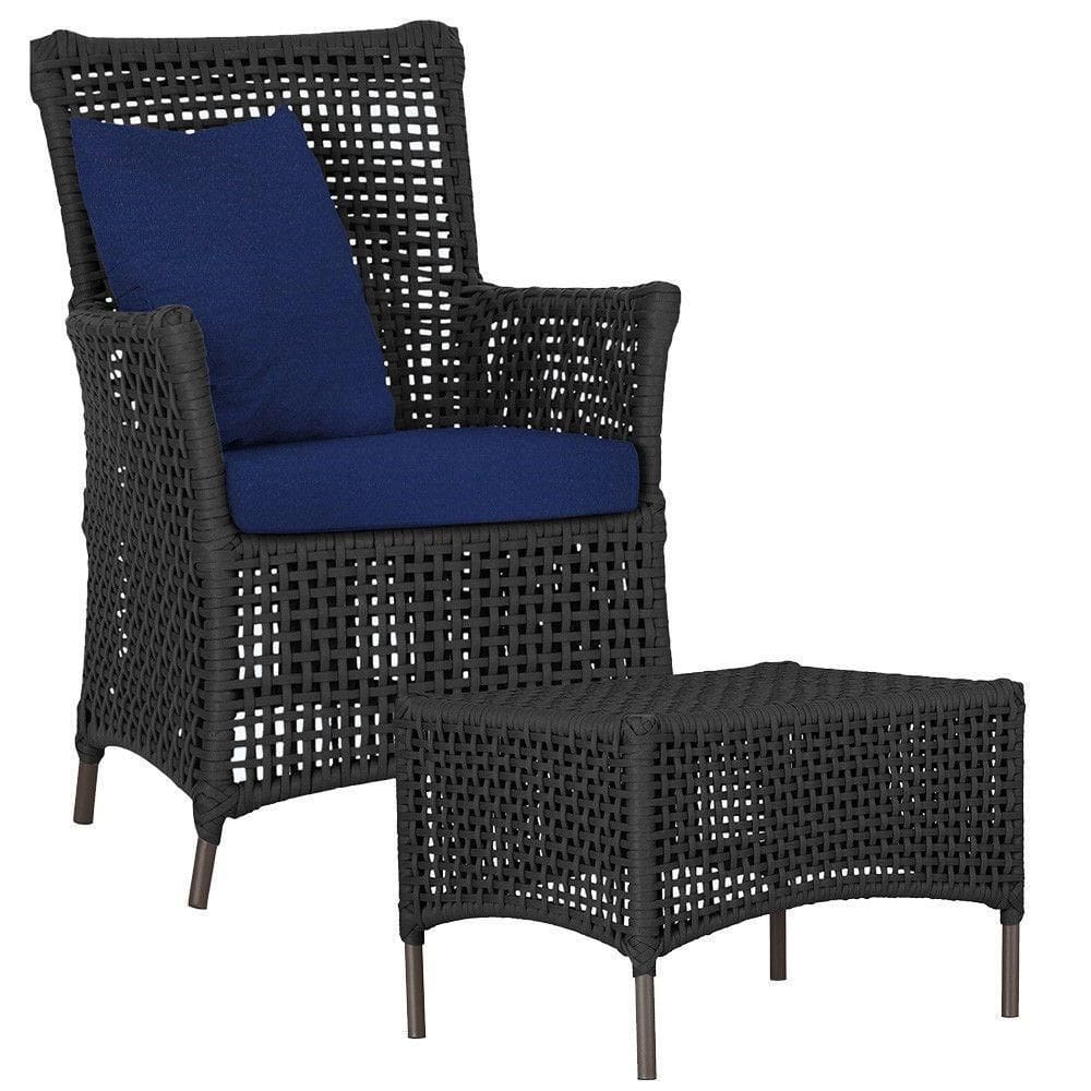 Poltrona E Mesa Igapó Em Alumínio Marrom Corda Náutica E10 Preto