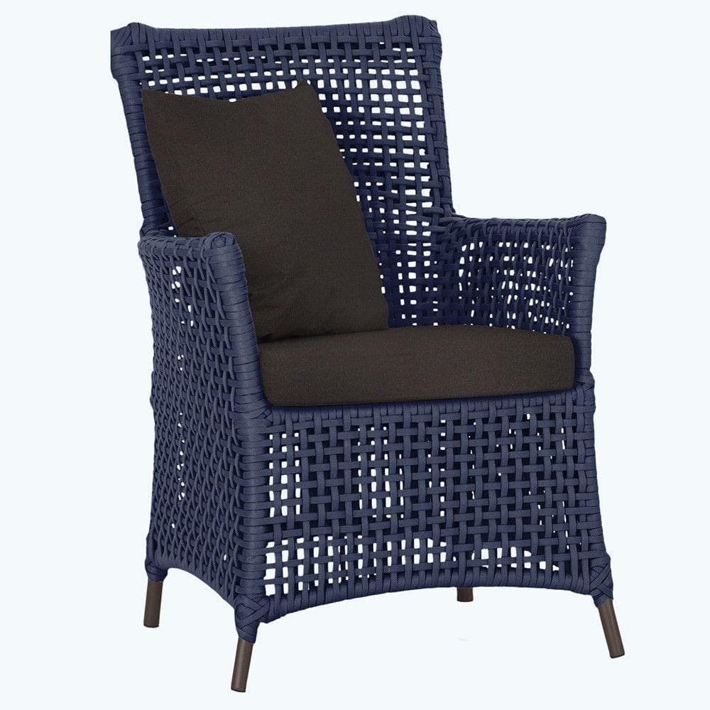 Poltrona Igapó Alumínio Pintura Marrom Corda Náutica E9 Azul