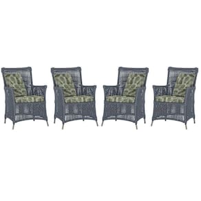 4 Poltronas Igapó Alumínio Pintura Fendi Corda Náutica E5 Prata