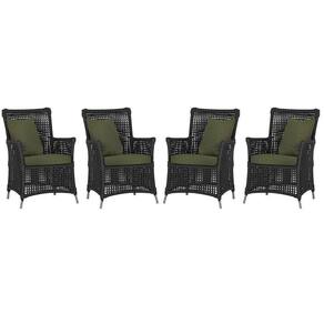 4 Poltronas Igapó Alumínio Pintura Fendi Corda Náutica E13 Preto