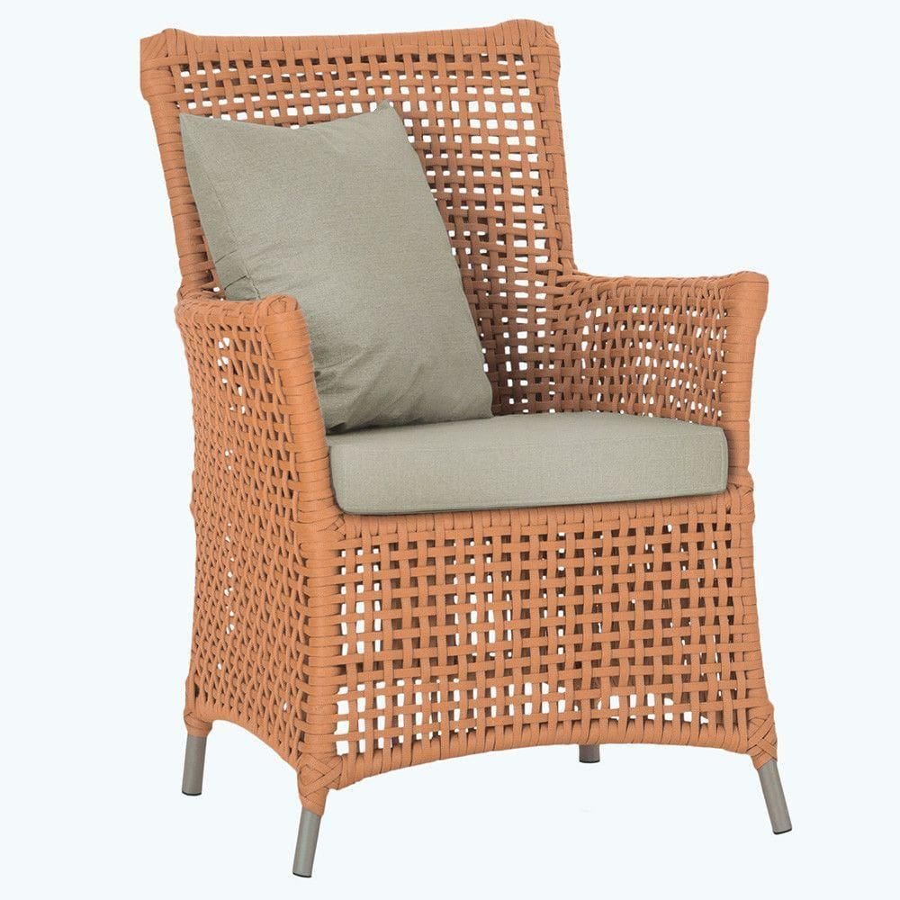 Poltrona Igapó Alumínio Micro Pintura Fendi Corda Náutica E7 Terra Cota