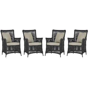 4 Poltronas Igapó Alumínio Pintura Preta Corda Náutica E7 Preto