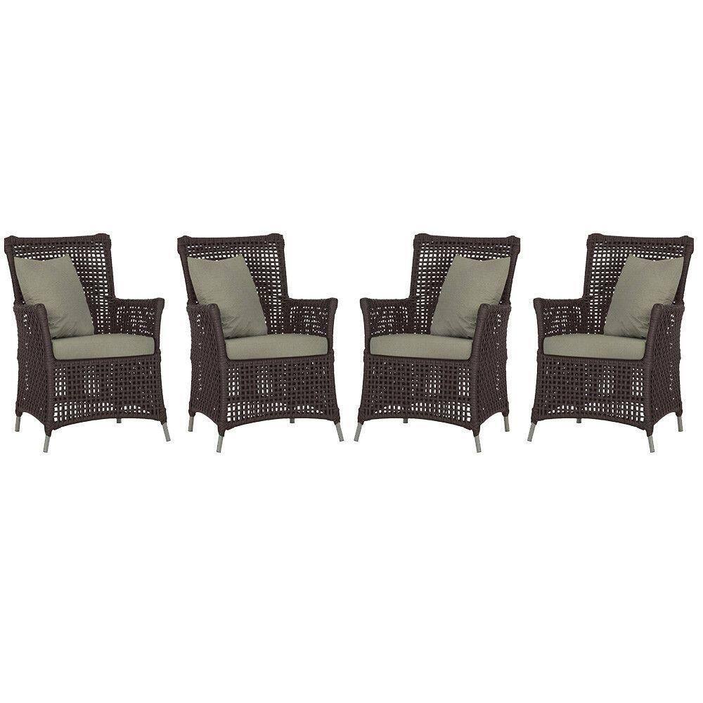 4 Poltronas Igapó Alumínio Pintura Fendi Corda Náutica E8 Marrom