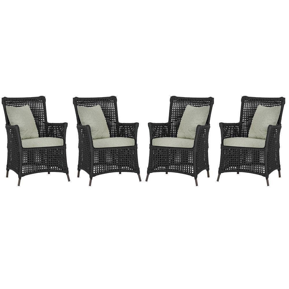 4 Poltronas Igapó Alumínio Pintura Marrom Corda Náutica E3 Preto