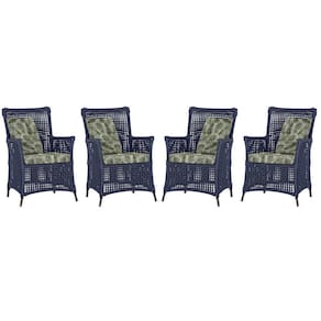 4 Poltronas Igapó Alumínio Pintura Marrom Corda Náutica E5 Azul