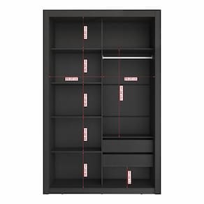 Closet Modulado 8 Gavetas 12 Prateleiras Preto Txamoudi Móveis Preto Tx