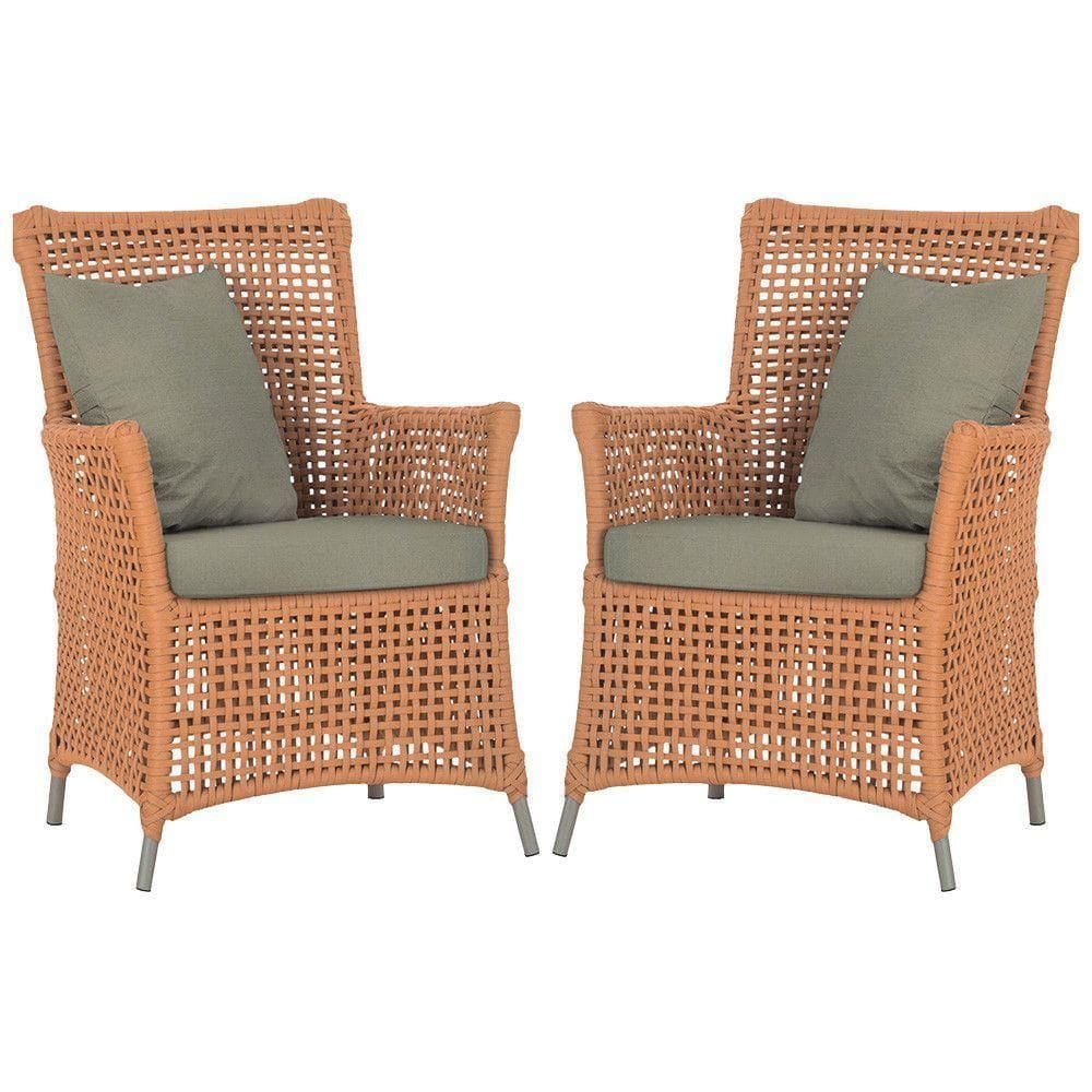 Poltronas Igapó Alumínio Pintura Fendi Corda Náutica E8 Terra Cota