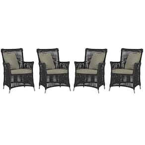 4 Poltronas Igapó Alumínio Pintura Fendi Corda Náutica E8 Preto