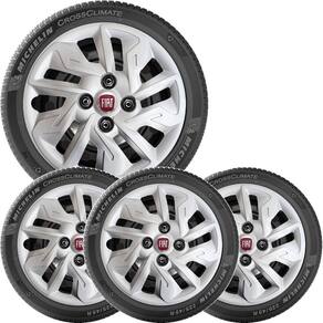 4X Calota Fiat Argo Uno Palio Aro 14 Emblema  292Cb