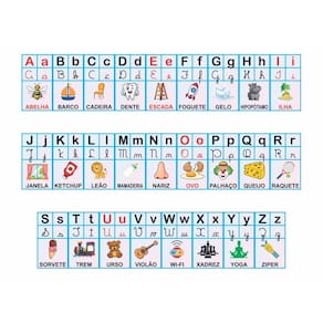 Faixa Em Lona Alfabeto Ilustrado 35X500Cm Abc Infantil