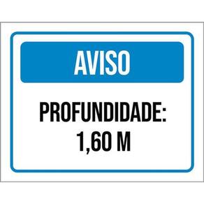 Kit 3 Placas Aviso Profundidade 1,60 Metros