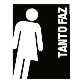 Placa Sinalização - Banheiro Preto Tanto Faz 36X46