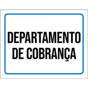 Kit 3 Placas Sinalização Ambiente Departamento Cobrança