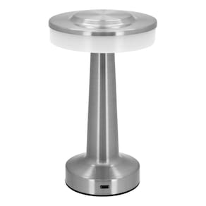 Luminária Led Mesa Abajur Usb Metal 20x12x12cm Prata