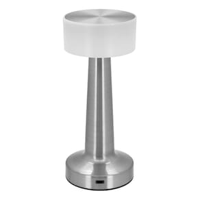 Luminária Led Abajur Mesa Usb Metal 21x9x9cm Prata