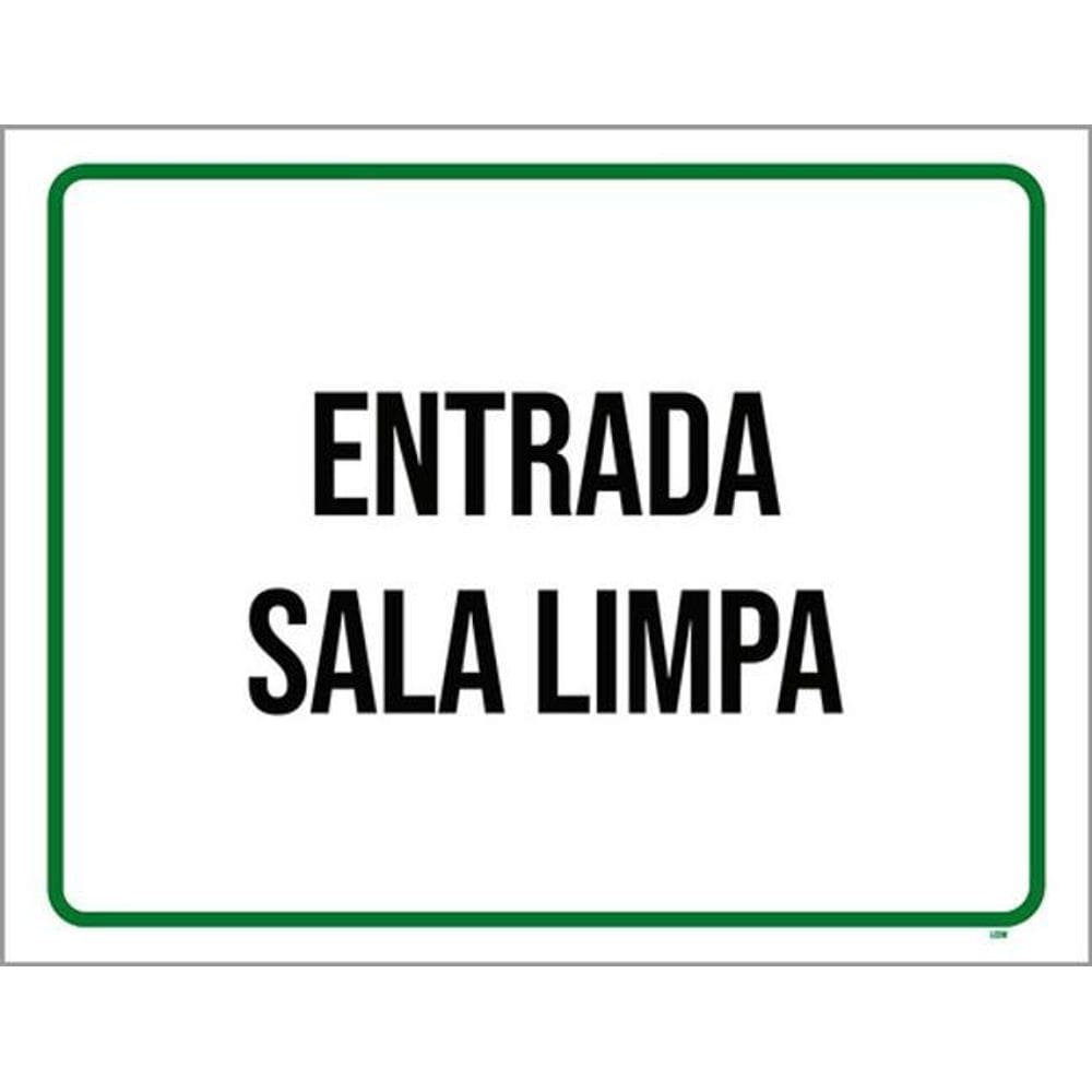 Kit 3 Placas Entrada Sala Limpa Verde