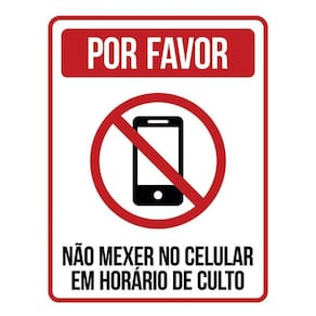 Placa Por Favor Não Mexer Celular Em Horário De Culto 36X46