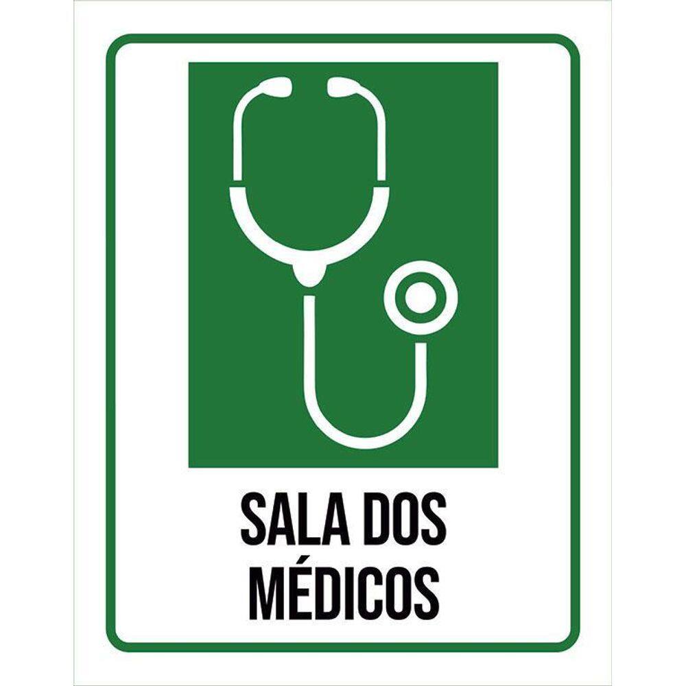 Placa Sinalização Hospitalar Sala Dos Médicos 36X46