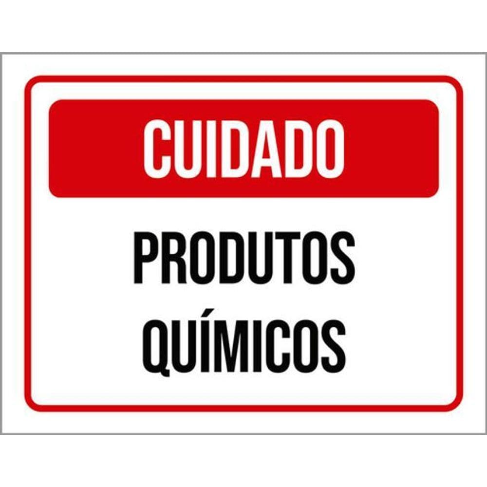 Kit 3 Placas Cuidado Produtos Químicos