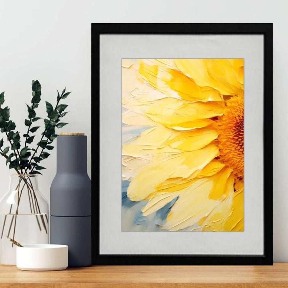 Quadro Decorativo Meio Girassol 60X48Cm