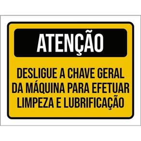 Placa Atenção Desligue Chave Geral Limpeza 36X46