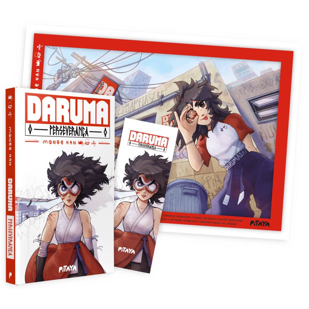 Daruma: Perseverança + Pôster + Marcador