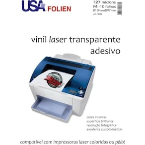 Vinil Laser Adesivo A4 Transparente 10 Fls - Usa Folien