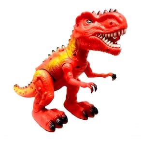 Tiranossauro Rex Elétrico Luz Led Som Vermelho Articulável