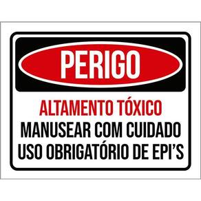 Kit 3 Placas Perigo Altamente Tóxico Uso Epi