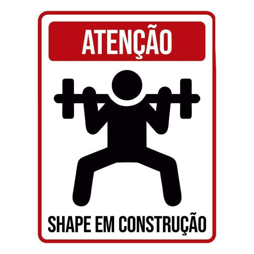 Kit 3 Placas Atenção Shape Em Construção