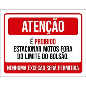 Kit 3 Placas Proibido Estacionar Motos Fora Do Bolsão