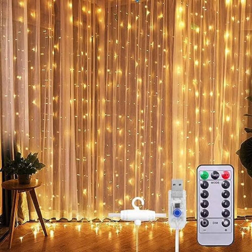 Cortina de LED para Decoração com Controle - Perfeita para Natal e Festas