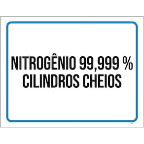Placa Sinalização - Nitrogênio Cilindros Cheios 36X46