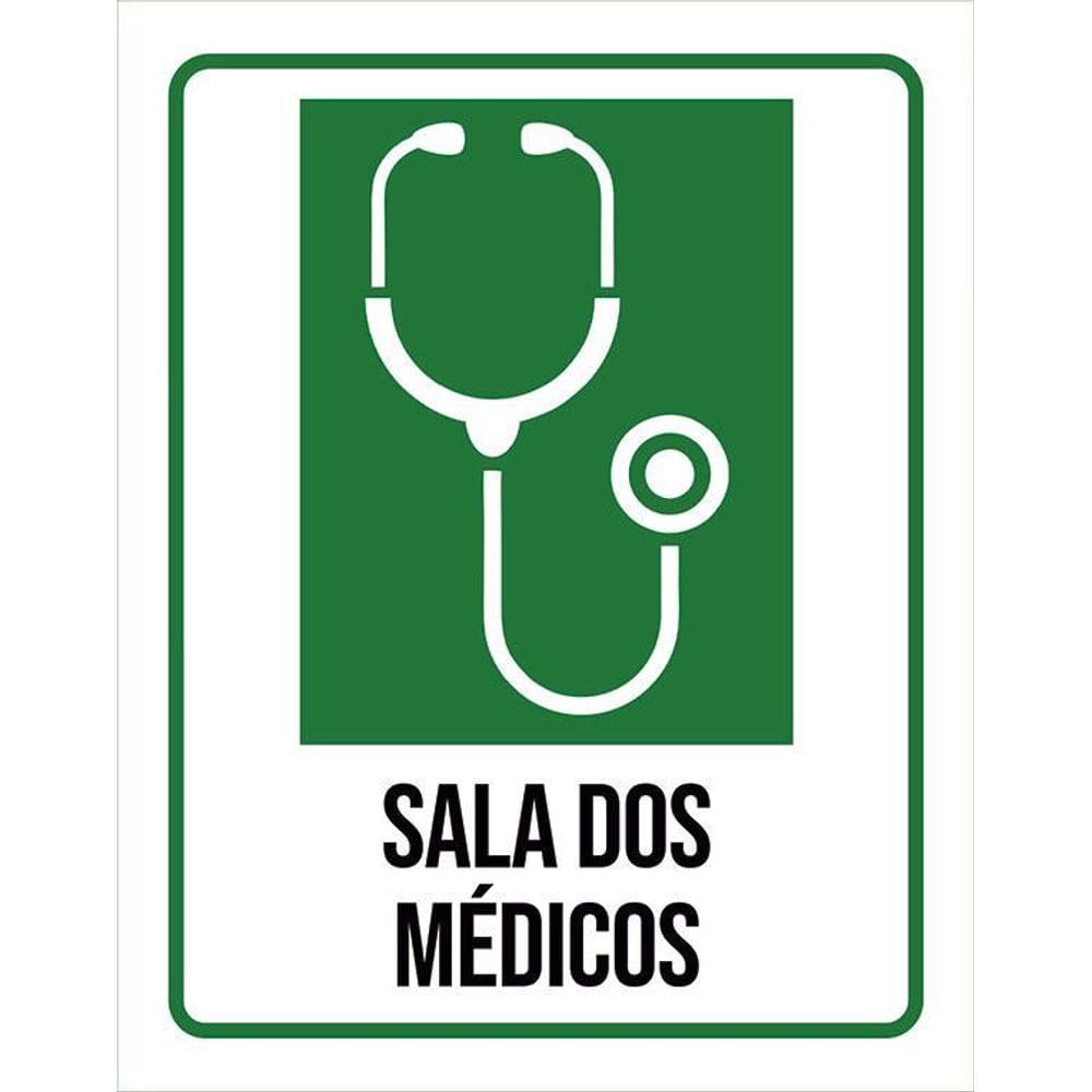 Placa Sinalização Hospitalar Sala Dos Médicos 36X46