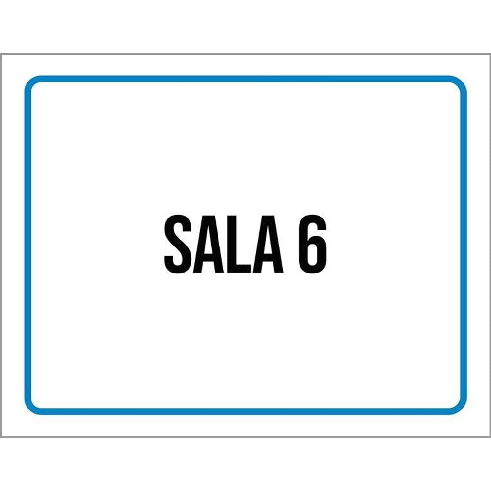 Placa Ambiente Sinalização Setor Sala 6 36X46