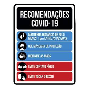Kit 3 Placas Recomendações Distanciamento Social